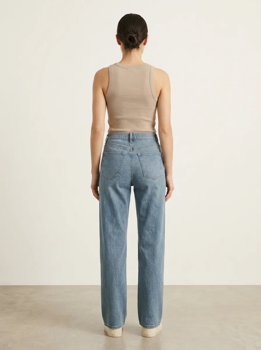 Easy-Layer High-Rise Straight-Leg Denim Jeans