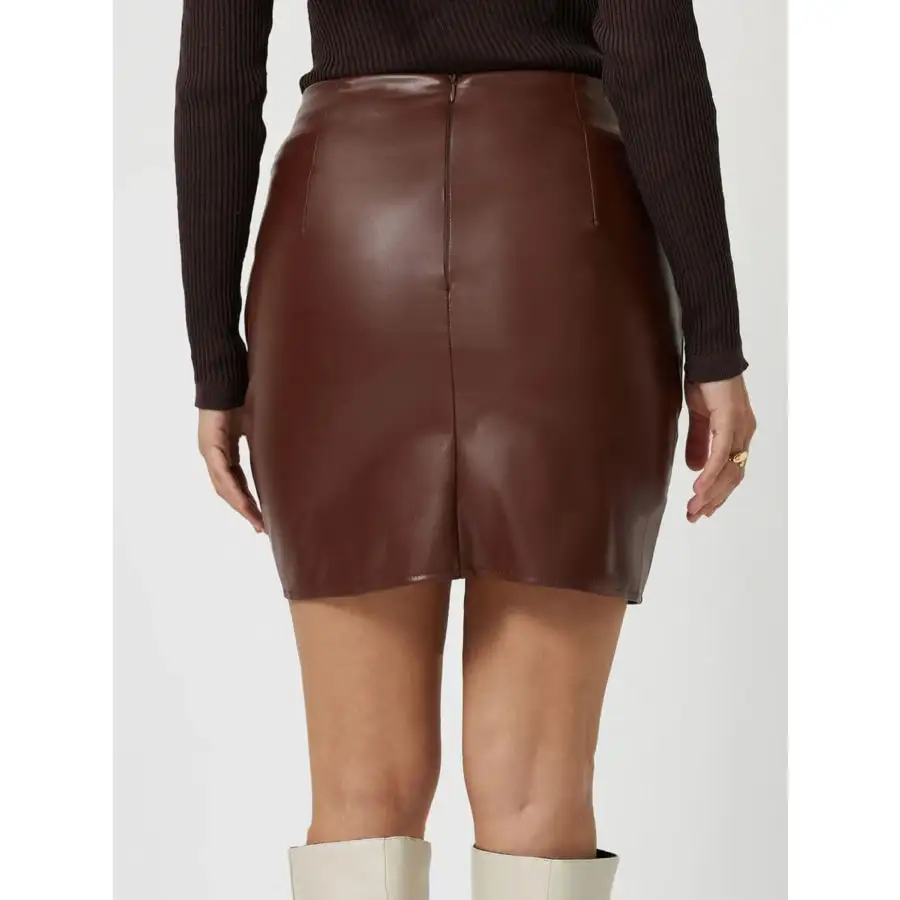 Ruched Asymmetrical Hem Skirt
