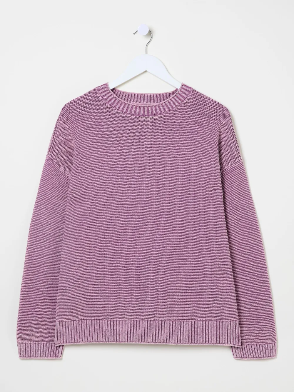 Dusky Purple Elia Laundered Knitted 100% Cotton Jumper