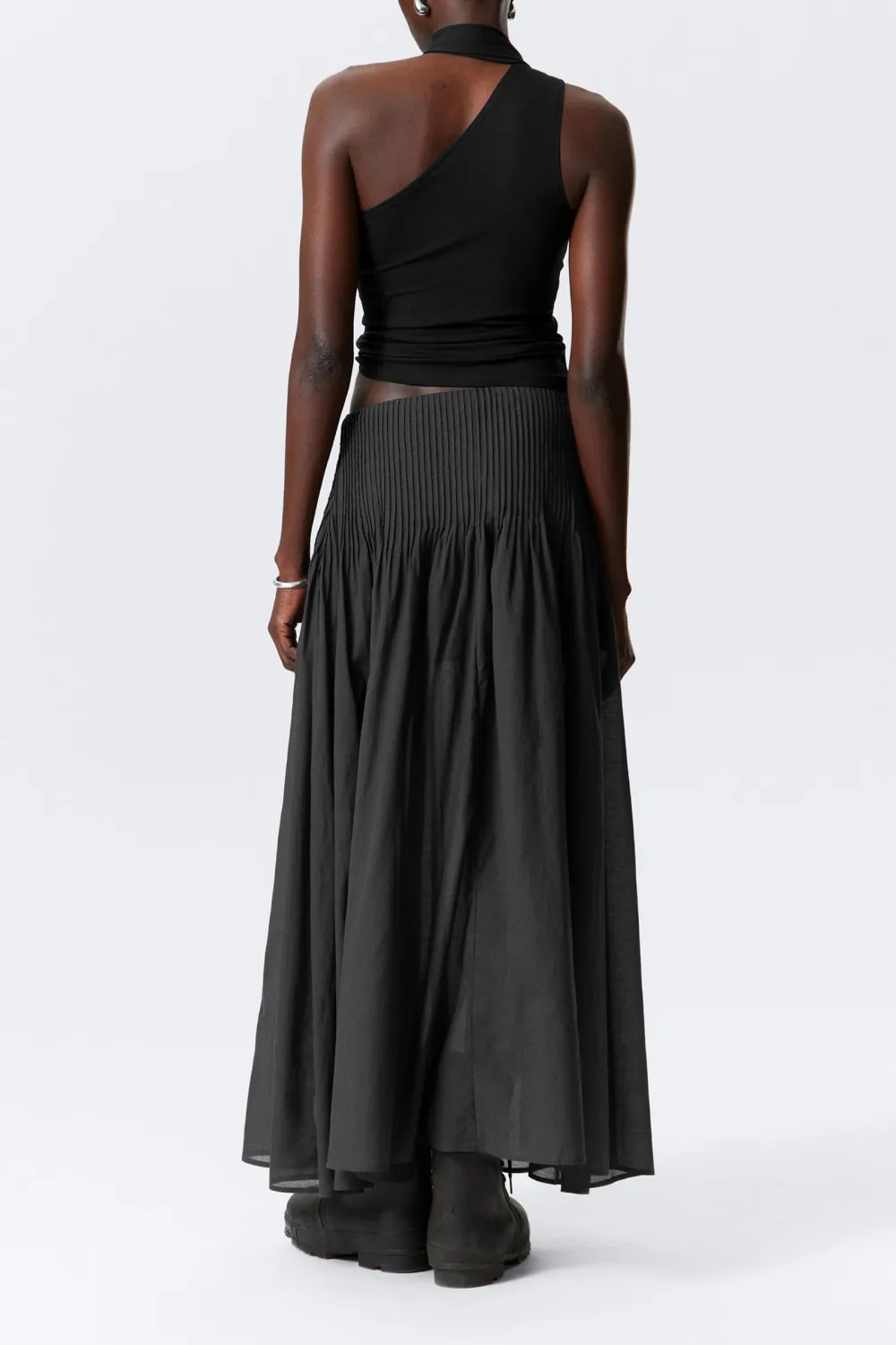 Pleated Mid Waist Skirt