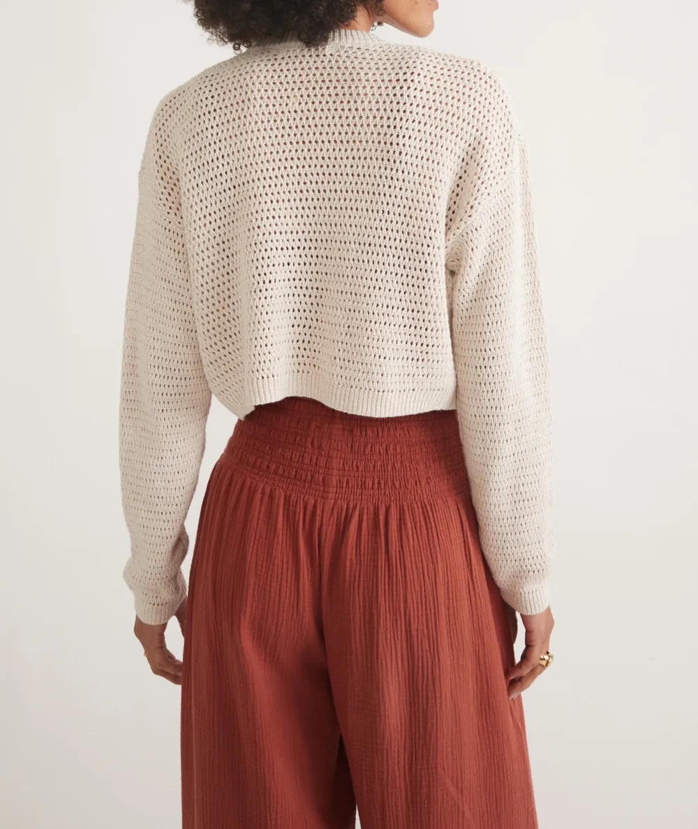 Longline Openwork Knit Cardigan
