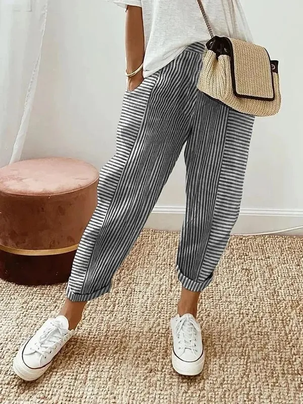 Striped Relaxed Trousers