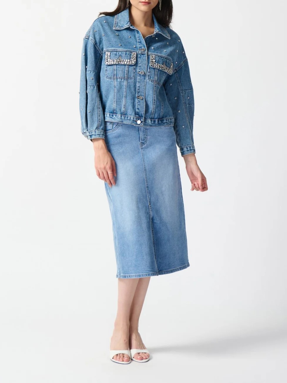 Embellished Light Blue Denim Jacket