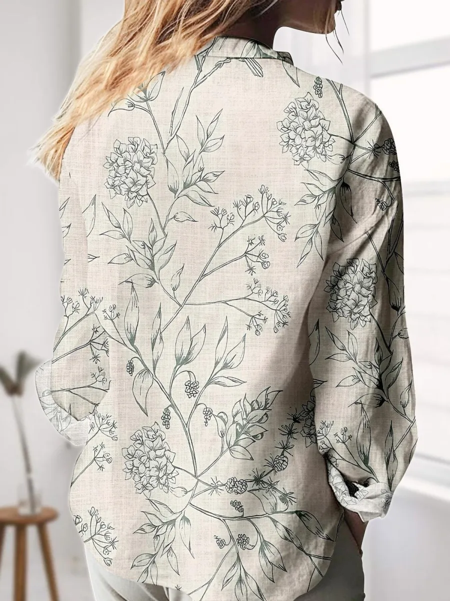 Line Art Floral Bird Shirt