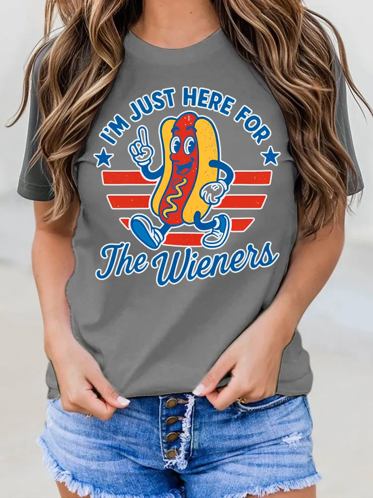 Women's Hot Dog Graphic Printed Tee