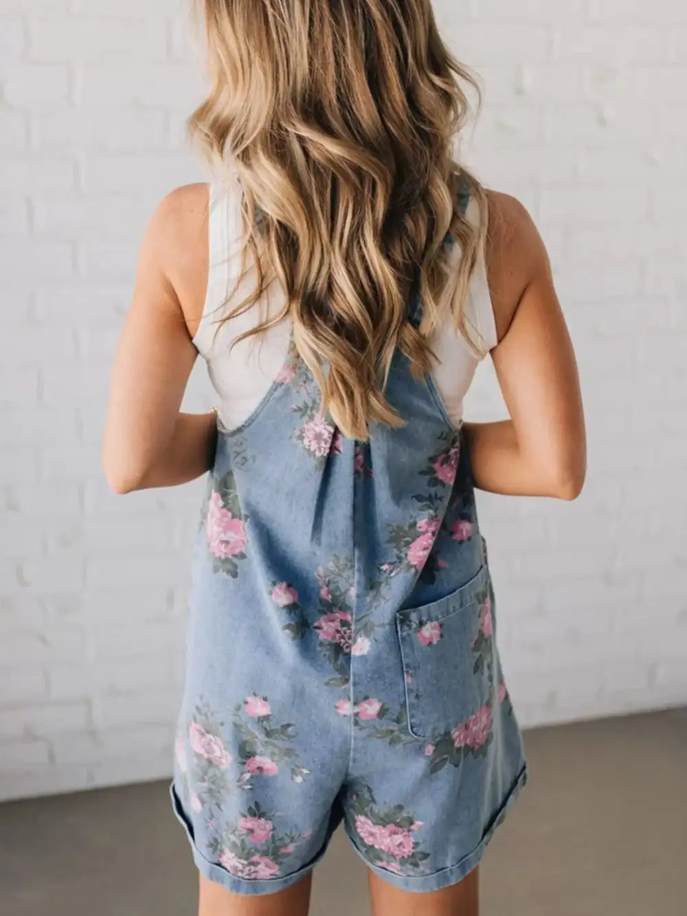 Floral Denim Overalls