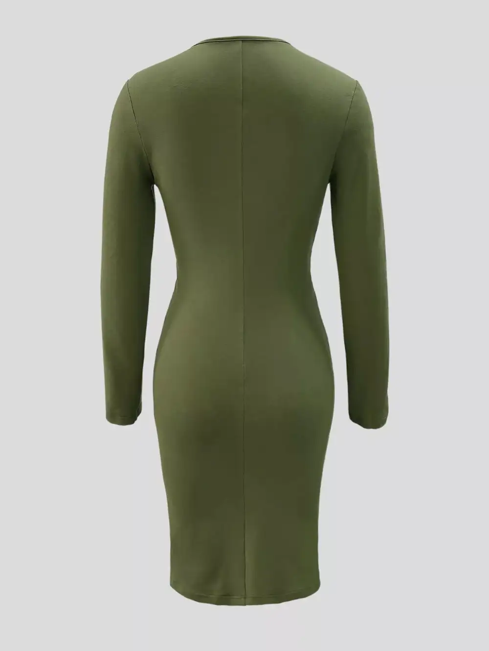 V Neck Ruched Midi Dress