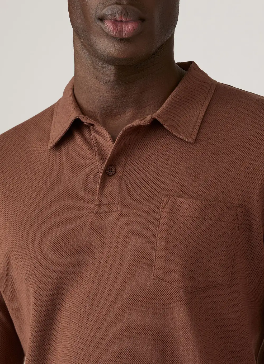 Modern Everyday Slim Fit Mesh Cotton Long Sleeve Polo Shirt