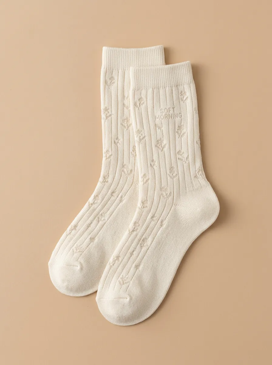 Structured Floral Casual Socks