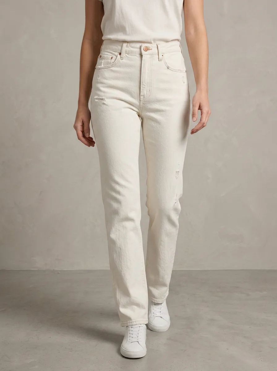 Modern-Casual Distressed Washed Denim Jeans