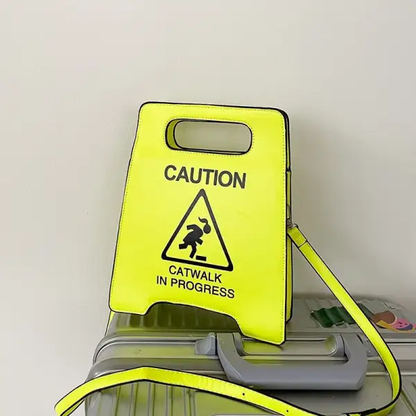 Creative Warning Sign Handle Bag