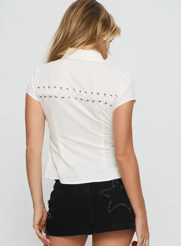 Collared Lace Detail Women's Shirt