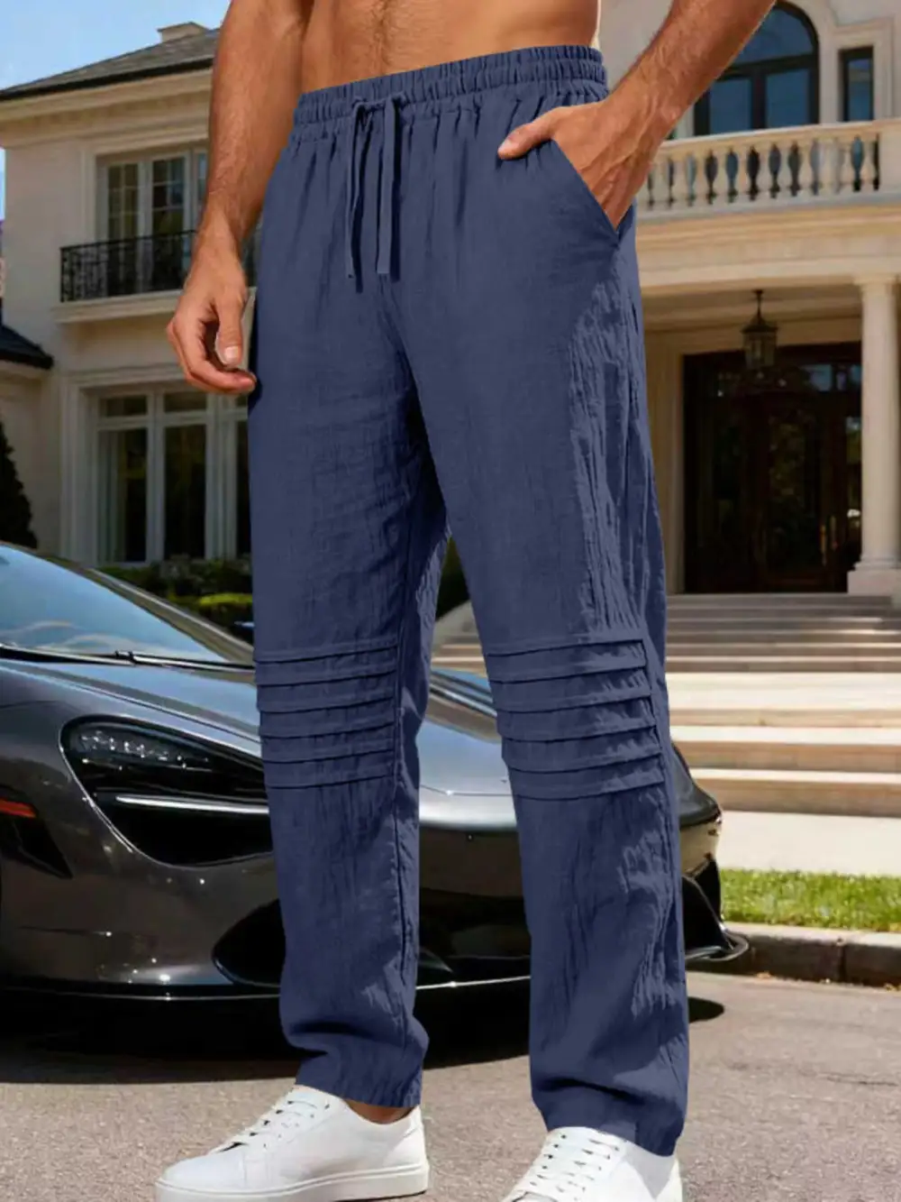 Men's Full Size Casual Drawstring Pants Plus Size