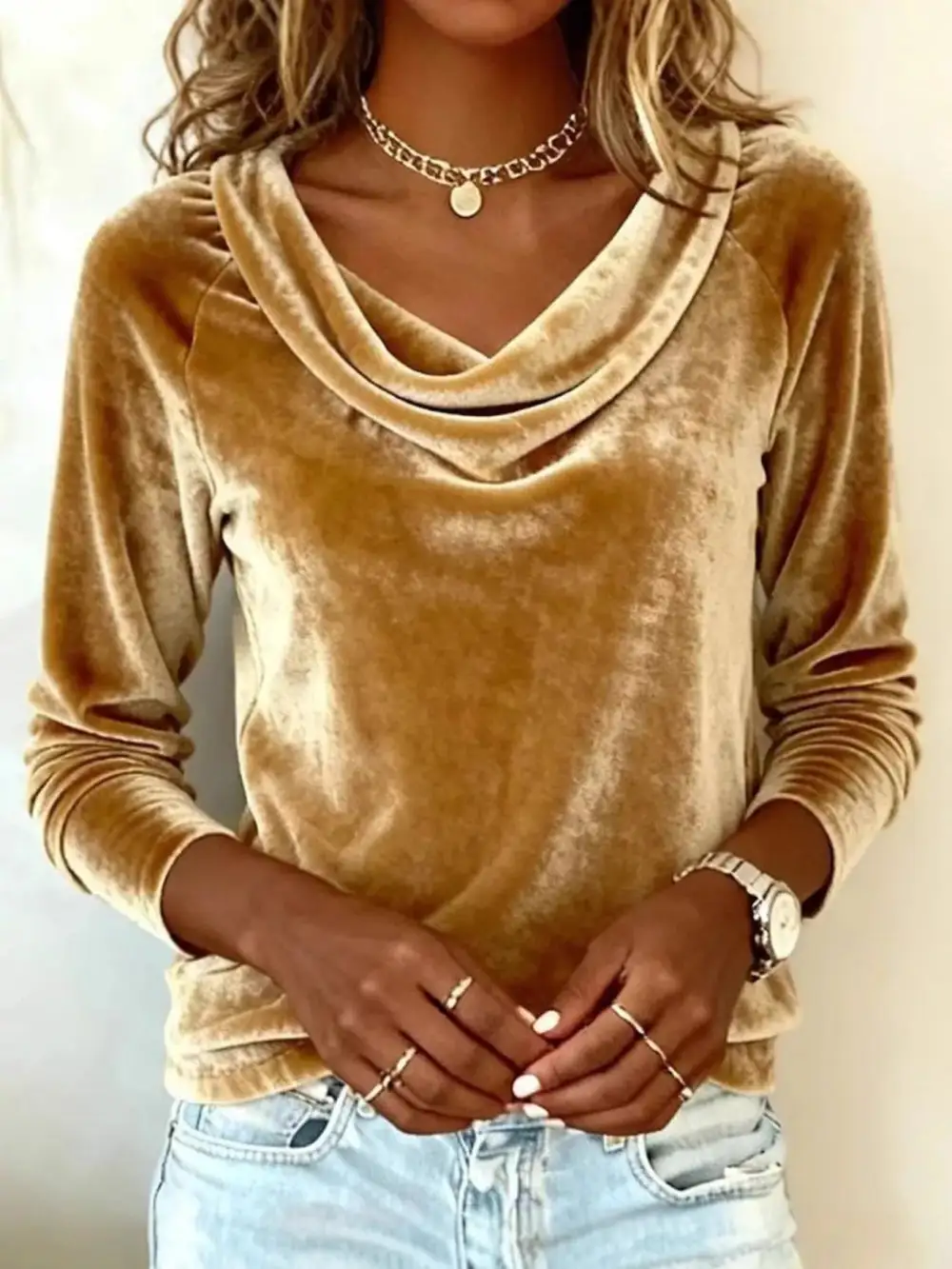 Velvet Long Sleeve Top