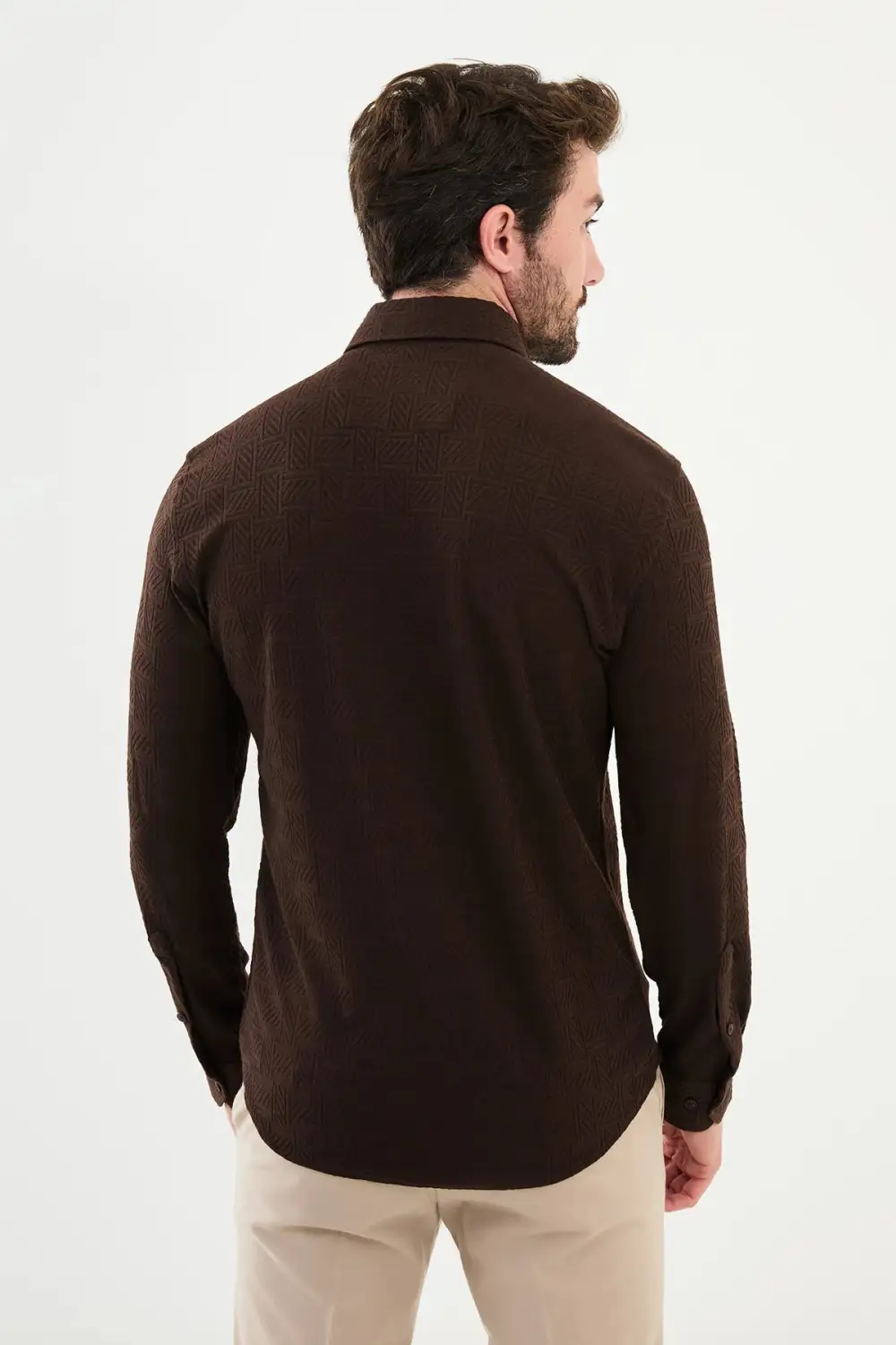 Polished Hidden Button Slim Cotton Shirt