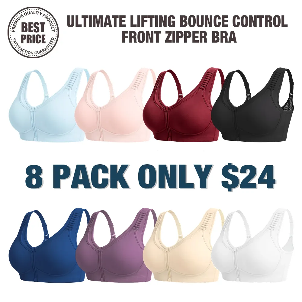 🔥Last Day💥Ultimate Lifting Bounce Control Front Zipper Bra🔥8-Pack Only $24