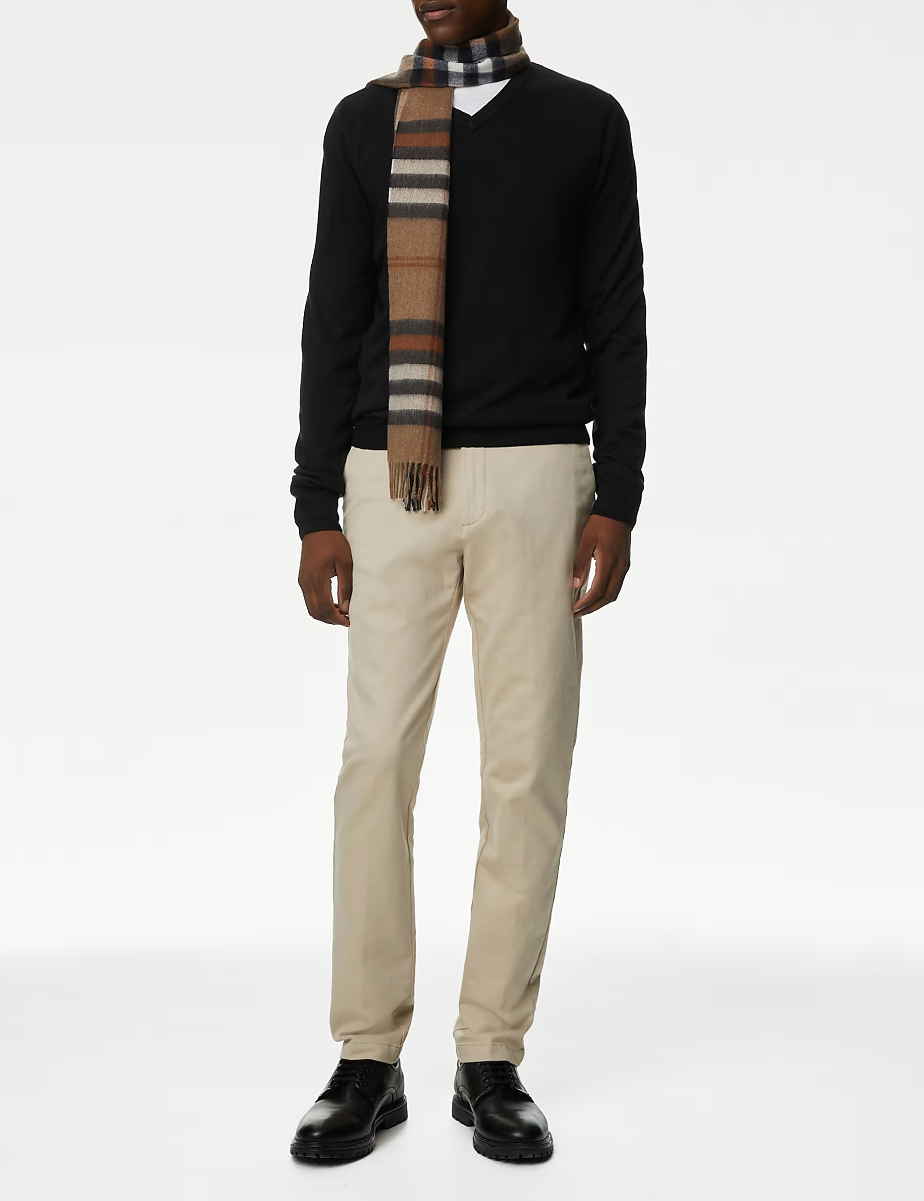 V-neck Long-Sleeved Knitted Sweater