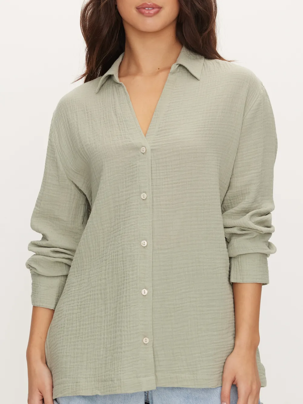 Solid Color Cotton Waffle Shirt