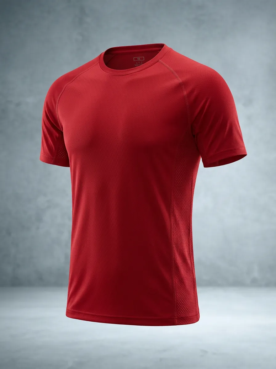 Men's Athletic Sports Mesh Printed T-Shirt