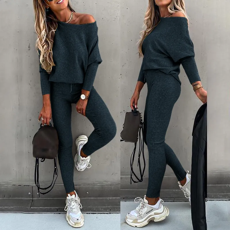 Women's 2 Piece Lounge Outfit Long Sleeve Pullover Tops Drawstring High Waisted Pants Set Tracksuit