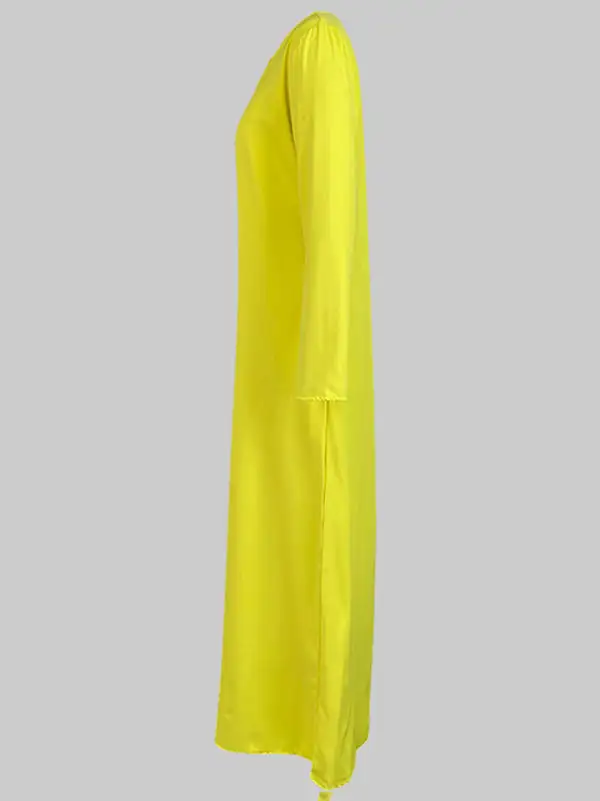 Losse Wijde Zakken Effen Jumpsuits Met Ronde Hals