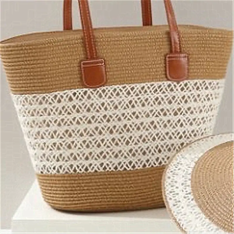 Straw Roomy Everyday Tote Bag