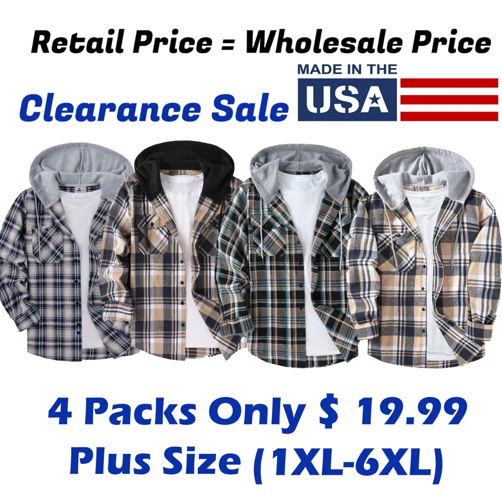 🧥 【Plus Size】Tall and Fat Plaid Patchwork Hooded Jacket Comfort. Warmth. Confidence — Designed for Every Body.