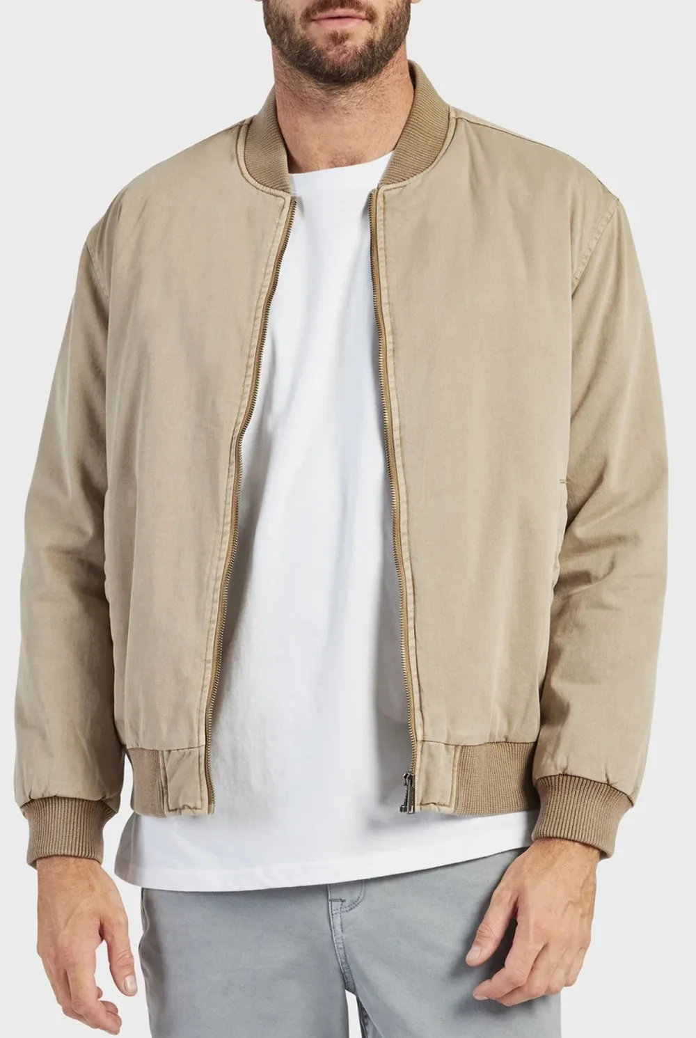 Almond tan Classic Bomber Jacket