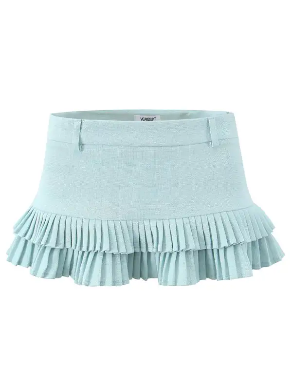 Practical Pleated Pocket Detail Skirt