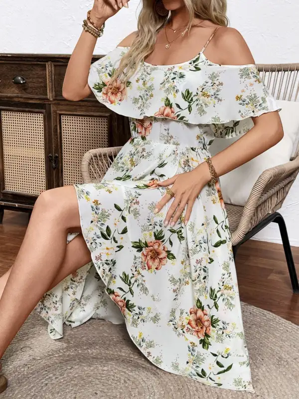 Wearable Cut Floral Printed Dress