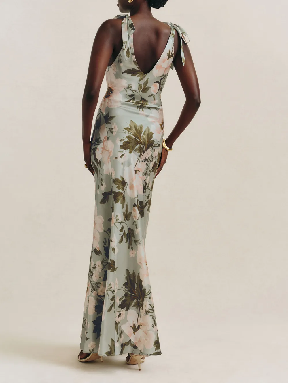 Elegant Style Satin Maxi Dress