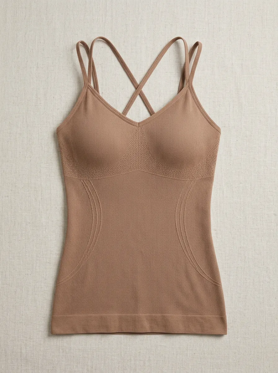 Women's Yoga Fitness Crisscross Back Ribbed Seamless Tank Top