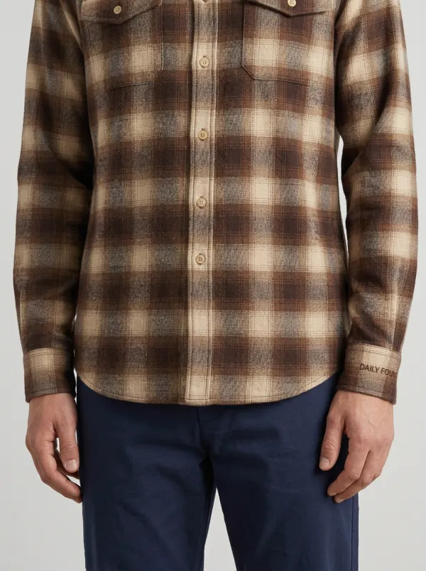 Relaxed Motif Plaid Long-Sleeve Men's Long-Sleeve Shirt