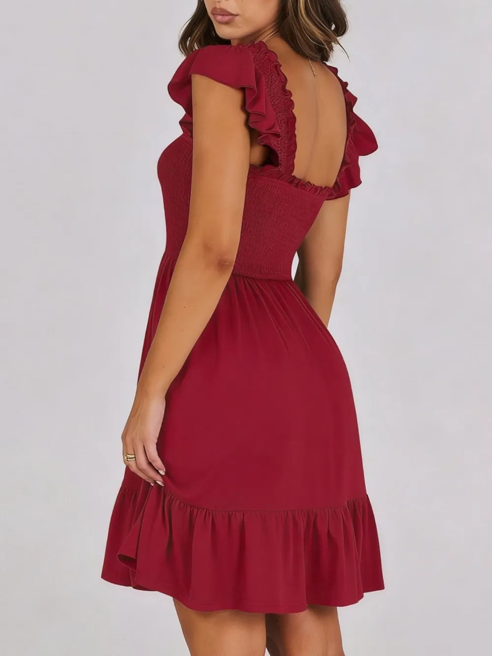 Ruffle Smocked Mini Dress