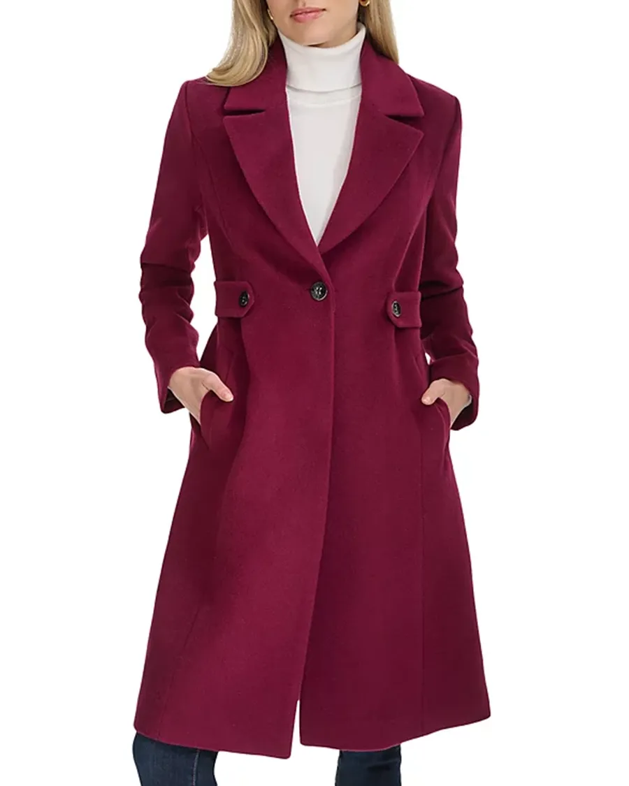 Front Button Closure Breasted Coat