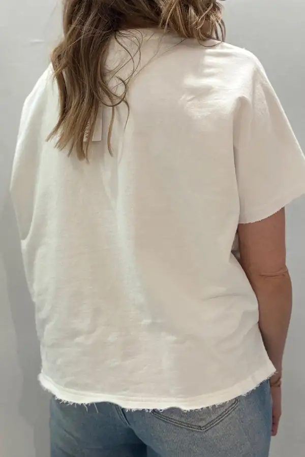 Casual Patriot Star Patched Notched Tee