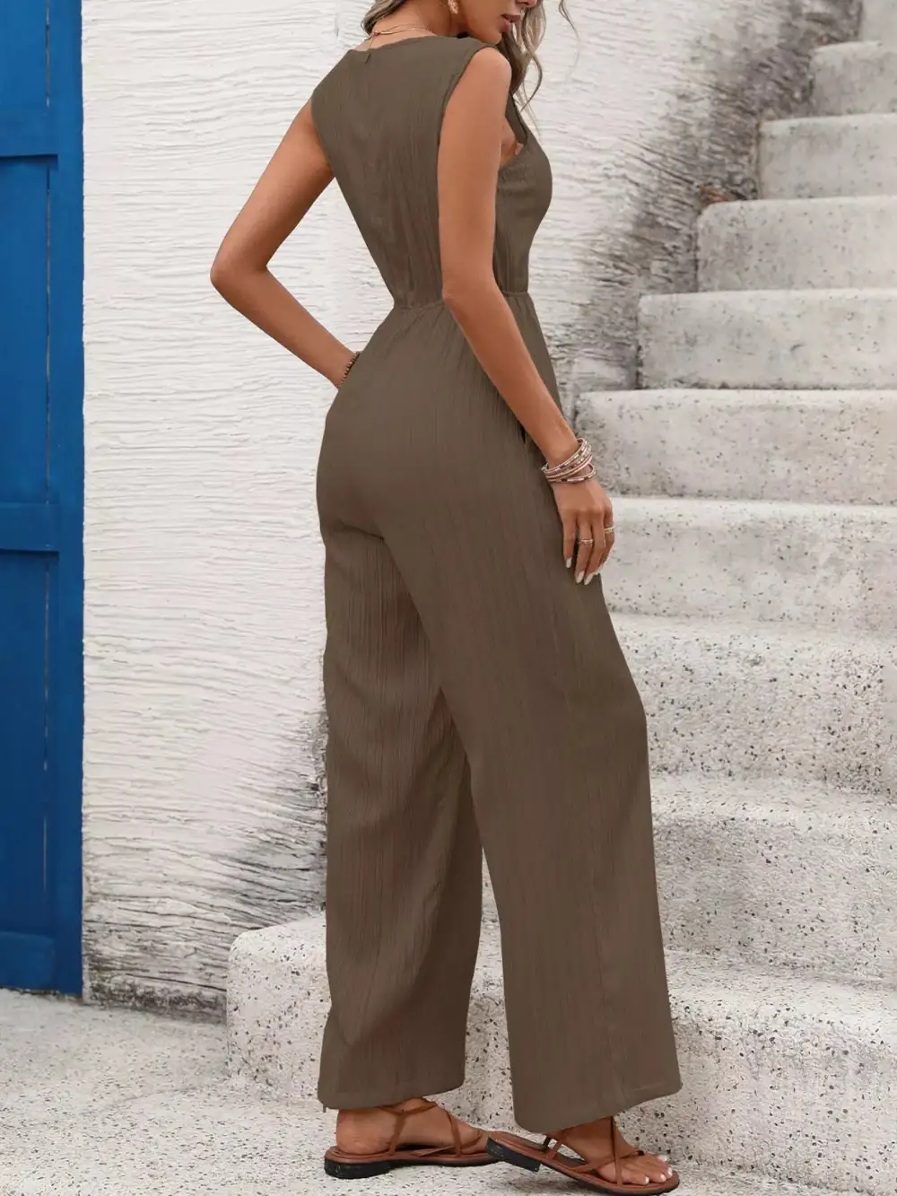 Modern Wide Leg Sleeveless Jumpsuit