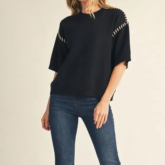 Whipstitch Detailed Sweater