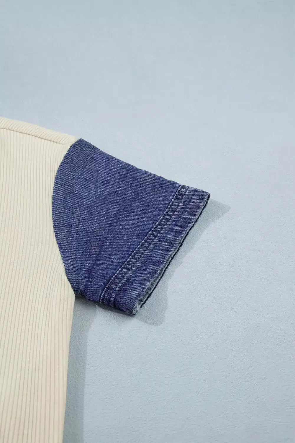 Ribbed Knit Button Down Shirt Sleeves