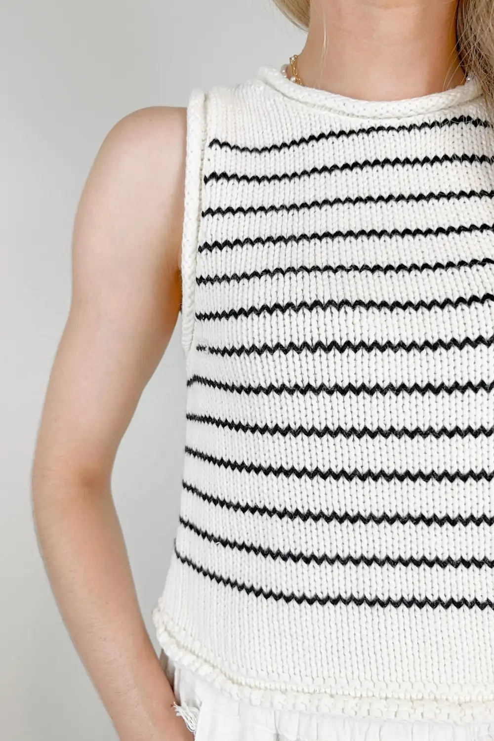 Straight Fit Knit Striped Top
