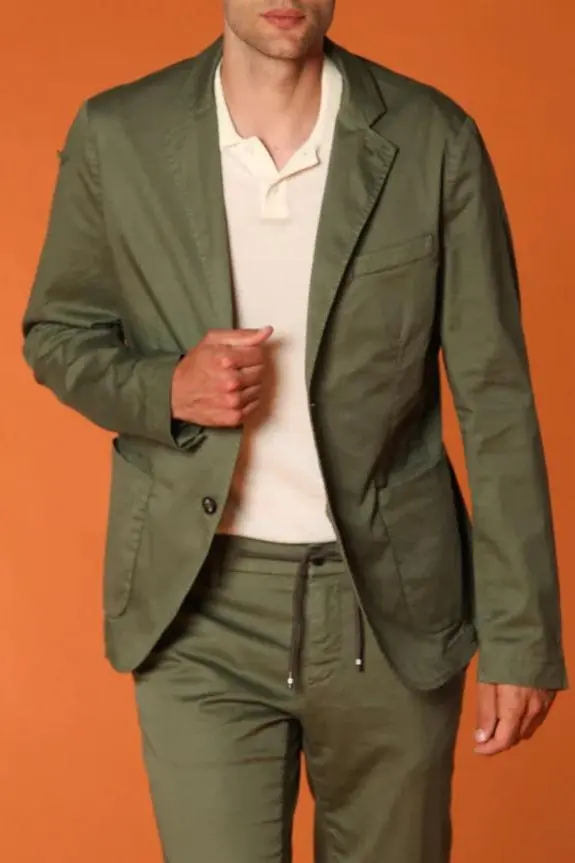 Green Men's Cotton Fashion Blazer