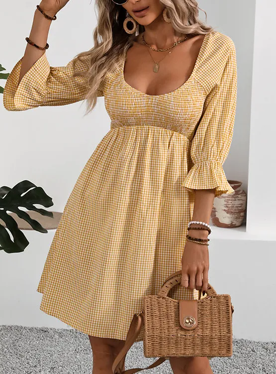 Smocked Bust Short Sleeve Mini Dress