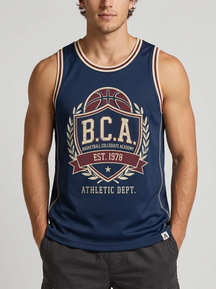 Men's Basketball Collegiate Academy B.C.A. Printed Mesh Tank Top