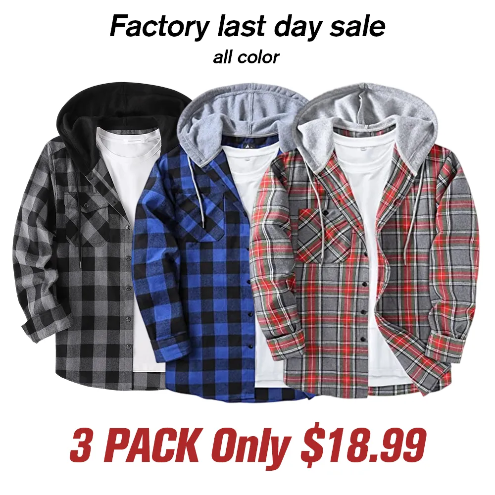 Men Plaid Long Sleeve Flannel Jacket