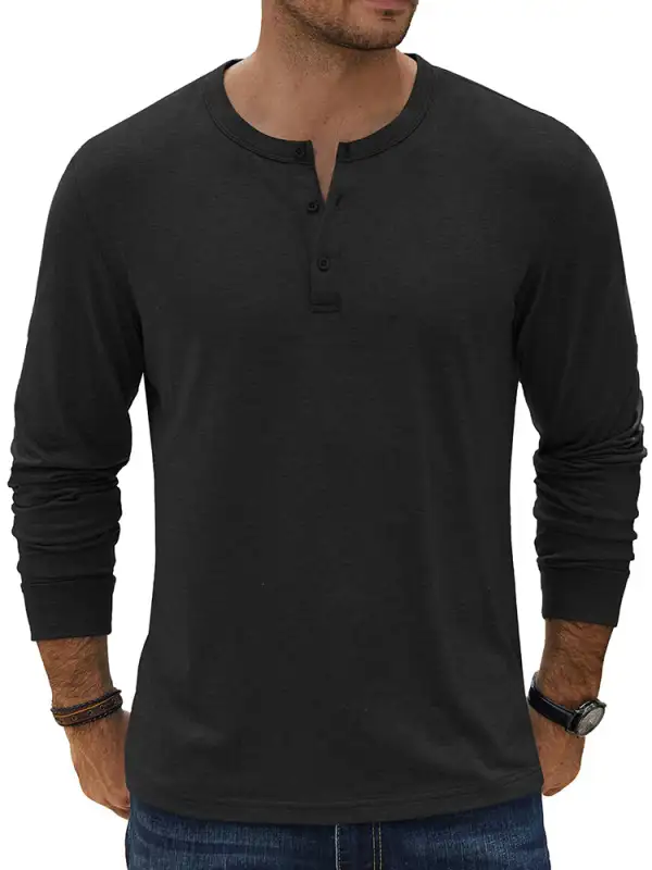 Classic Lightweight Stretch Henley Tee T-Shirt