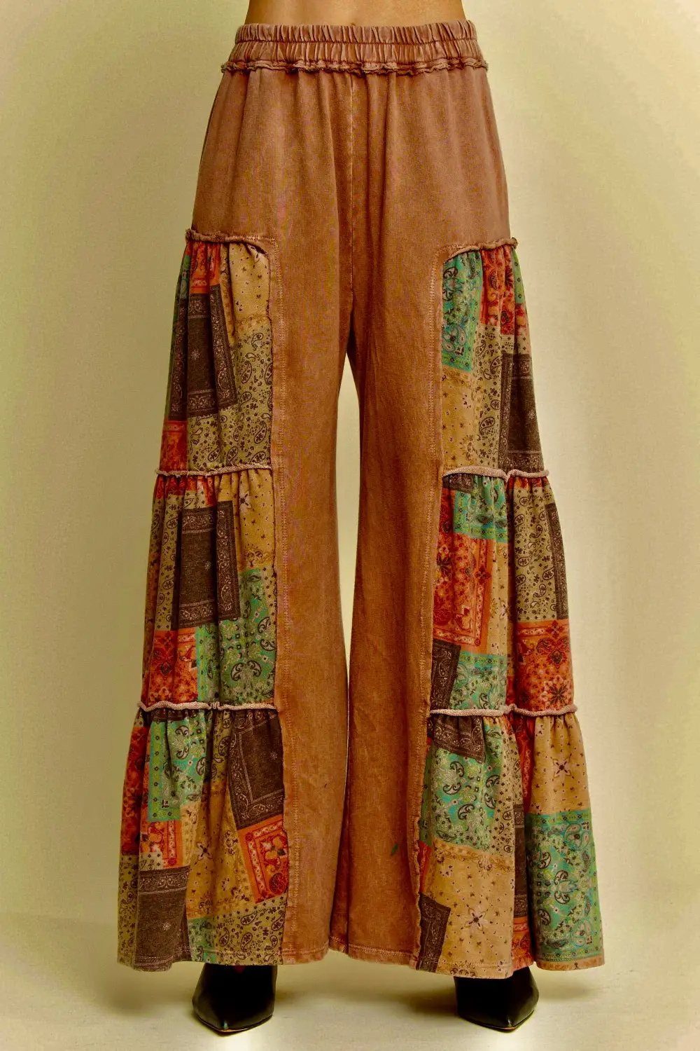 Roomy Cotton Blend Casual Pants