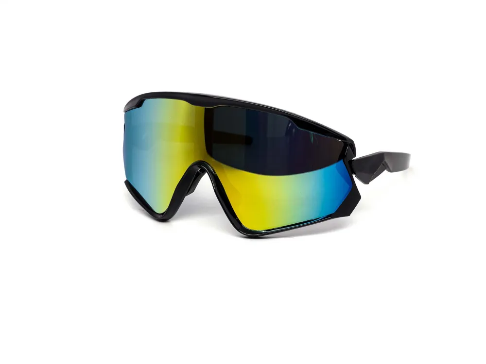 12-Pack Oversized Sport Shield Burnt Mirror Full-Frame Sunglasses