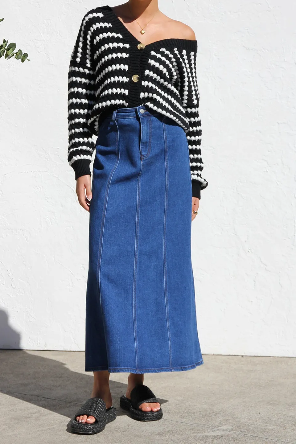Denim Maxi Classic Skirt