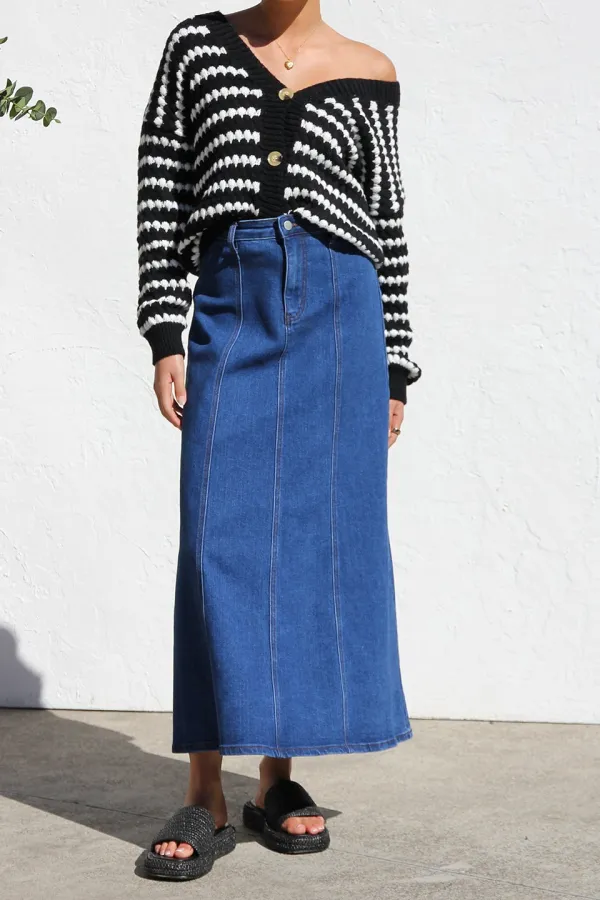 Denim Maxi Classic Skirt