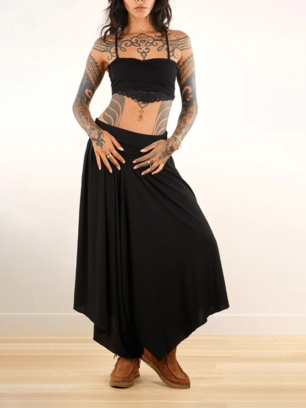Skirted Harem Pant 2in1 Maxi Dress